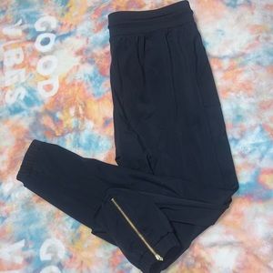 Zyia Black Peak Zipper Joggers